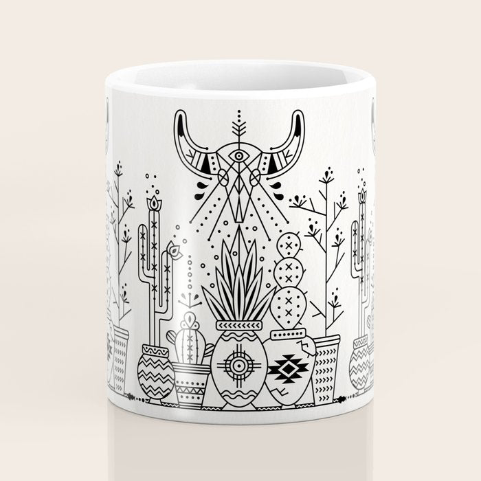 Santa Fe Garden - Black Ink Coffee Mug Gallery Image 4