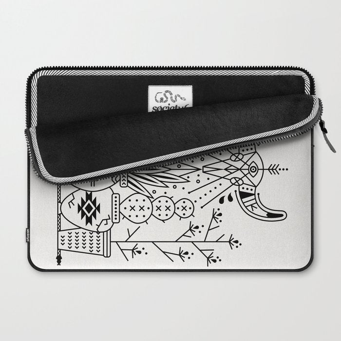 Santa Fe Garden - Black Ink Laptop Sleeve Gallery Image 2