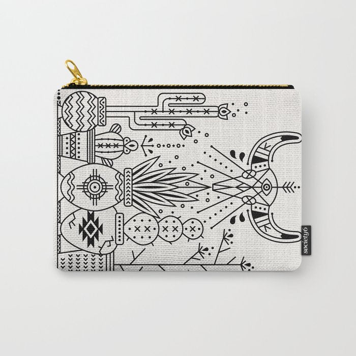 Santa Fe Garden - Black Ink Carry All Pouch Gallery Image 1