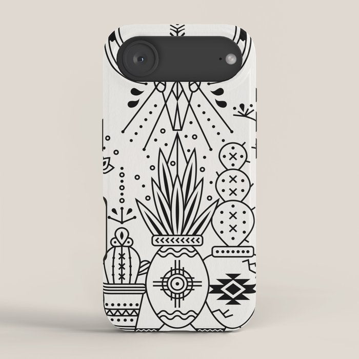 Santa Fe Garden - Black Ink iPhone Case Gallery Image 2