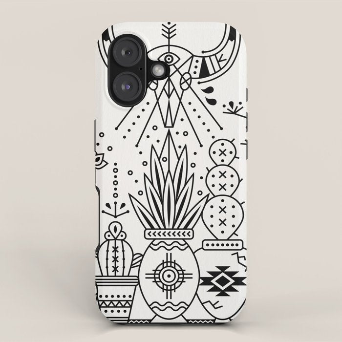 Santa Fe Garden - Black Ink iPhone Case Gallery Image 1