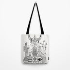 Santa Fe Garden - Black Ink Tote Bag Gallery Image 2