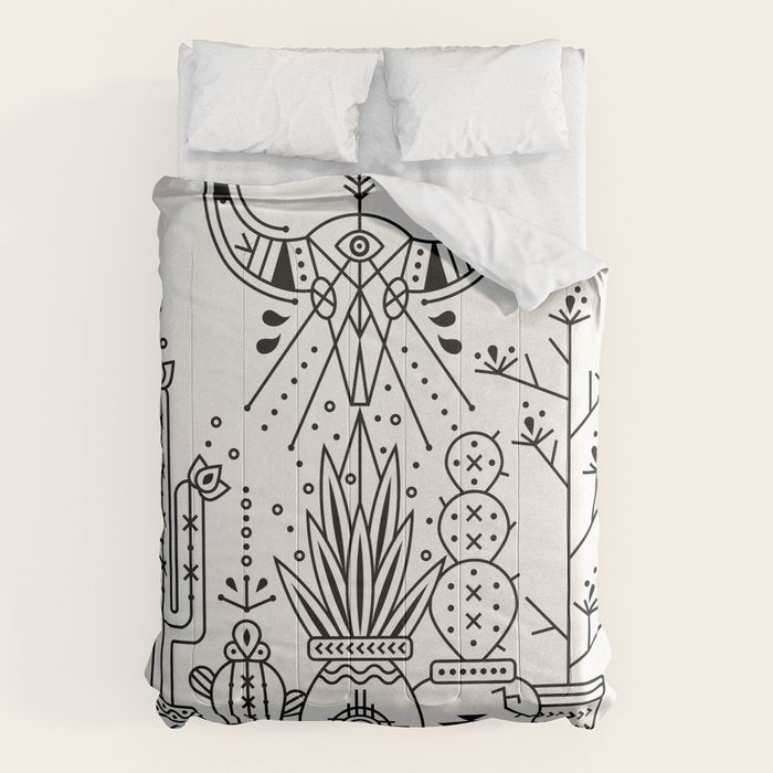 Santa Fe Garden - Black Ink Comforter Gallery Image 6