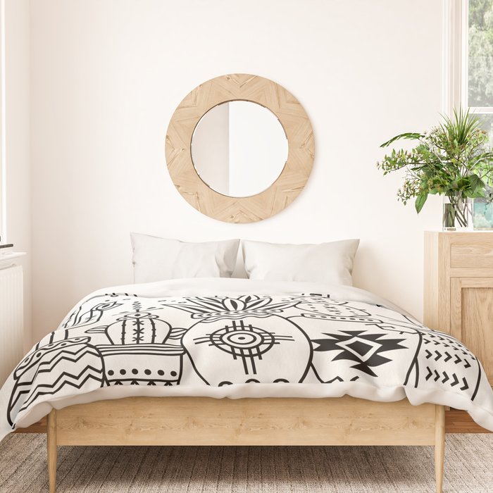 Santa Fe Garden - Black Ink Duvet Cover Gallery Image 3
