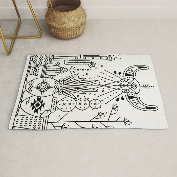 Santa Fe Garden - Black Ink Rug Gallery Image 1