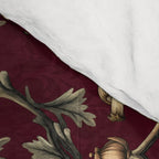 William Morris Style Forest Tales Cabincore Pattern Burgundy Red Comforter Gallery Image 4