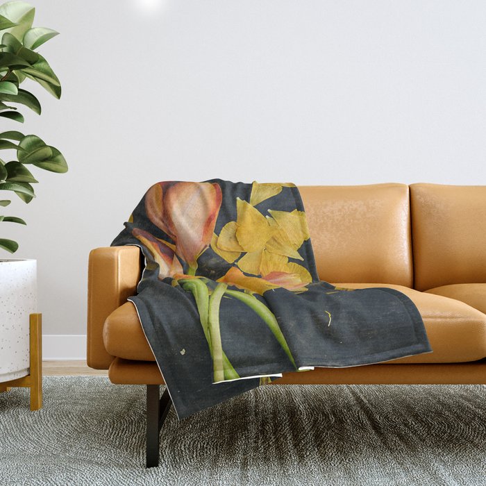 Spring Tulip Flowers Throw Blanket Gallery Image 1