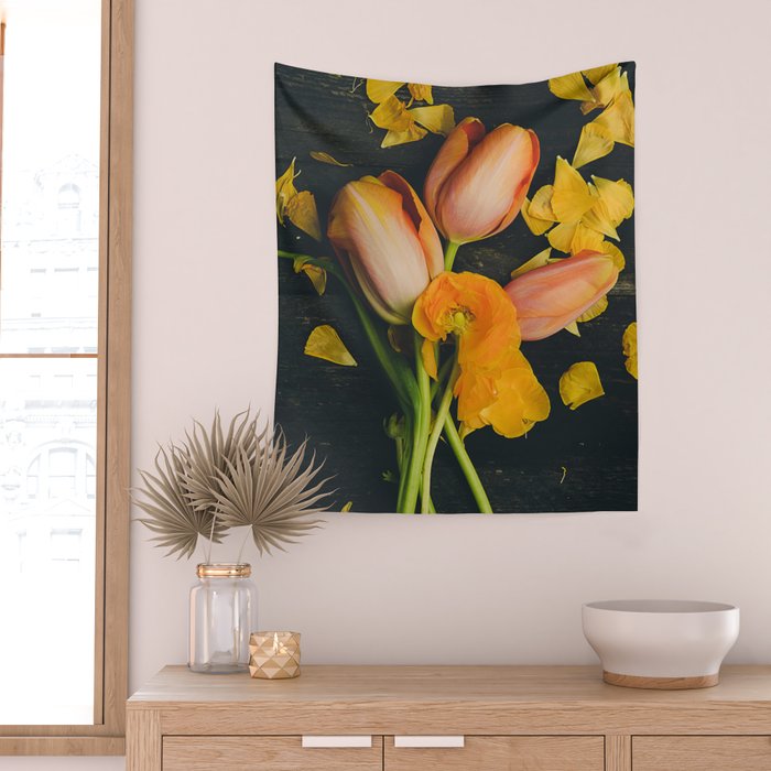 Spring Tulip Flowers Wall Tapestry Gallery Image 2