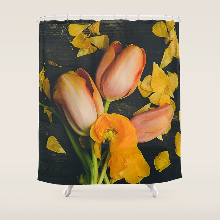 Spring Tulip Flowers Shower Curtain Gallery Image 1