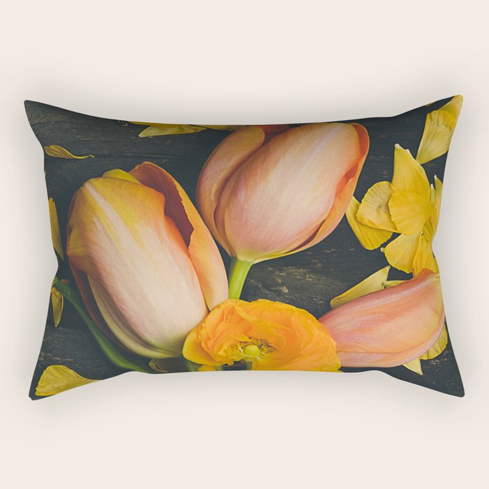 Spring Tulip Flowers Rectangular Pillow Gallery Image 2