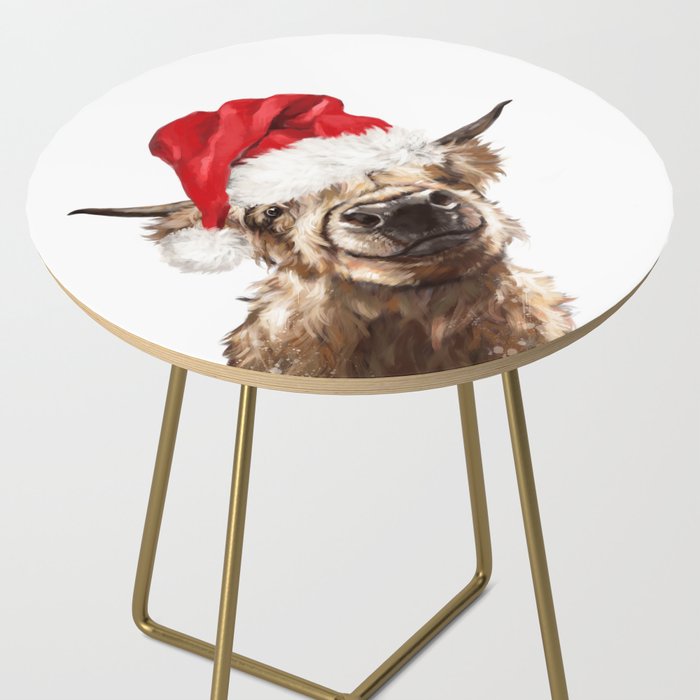 Christmas Highland Cow Side Table Gallery Image 2