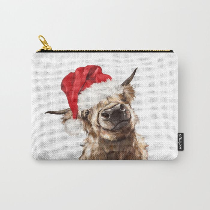 Christmas Highland Cow Carry All Pouch Gallery Image 1
