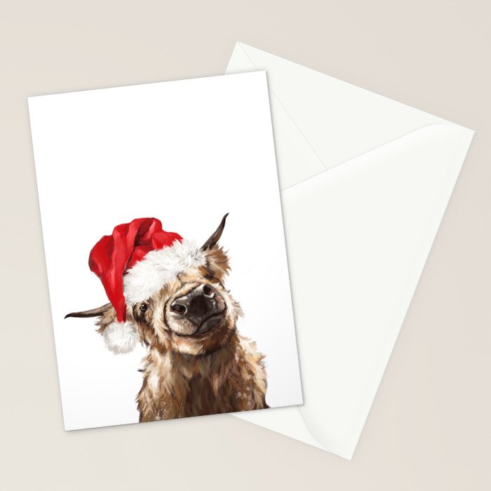 Christmas Highland Cow Stationery Card Gallery Image 2