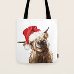Christmas Highland Cow Tote Bag Gallery Image 1