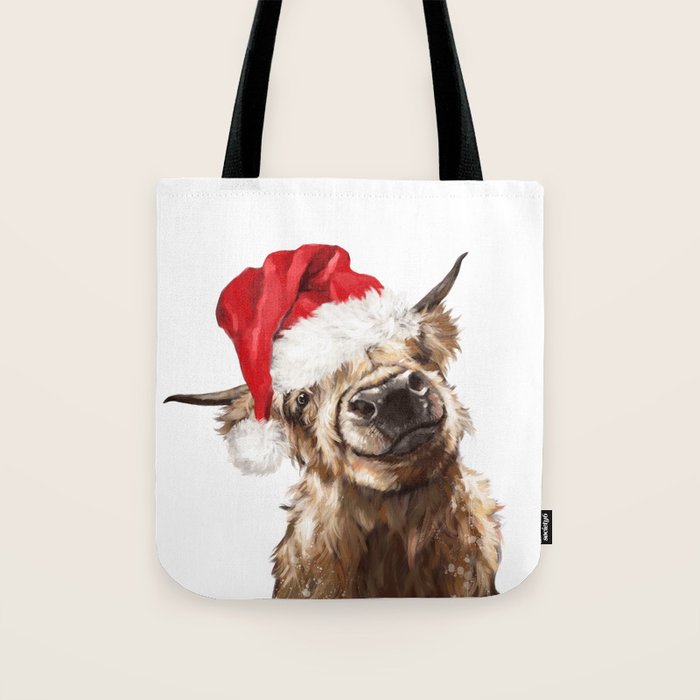 Christmas Highland Cow Tote Bag Gallery Image 1