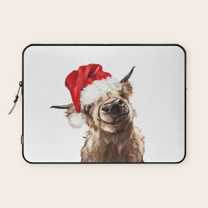 Christmas Highland Cow Laptop Sleeve Gallery Image 1