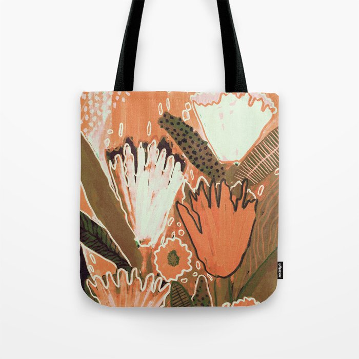 Magic Wildflowers / Orange Tote Bag Gallery Image 1