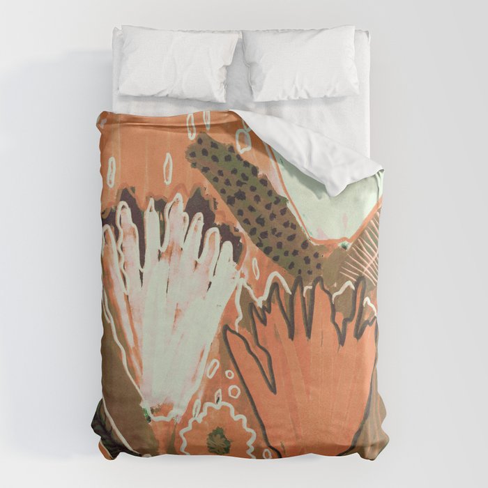 Magic Wildflowers / Orange Duvet Cover Gallery Image 1