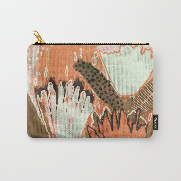 Magic Wildflowers / Orange Carry All Pouch Gallery Image 1