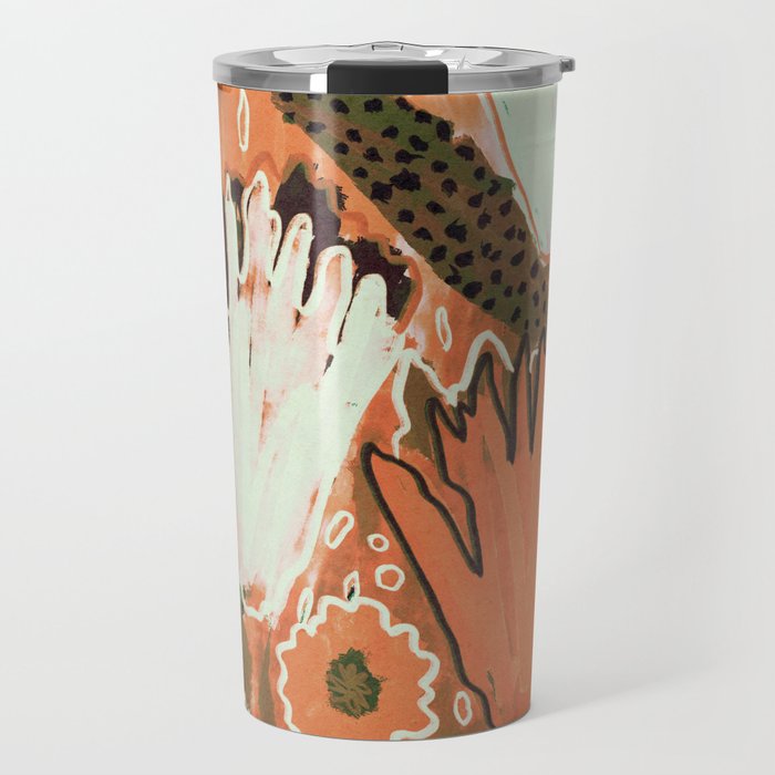 Magic Wildflowers / Orange Travel Mug Gallery Image 1