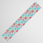 Winter Forest Woodland Animals in Arctic Blue Table Runner Gallery Image 3