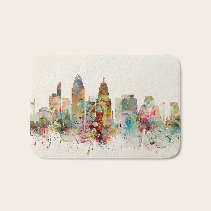 cincinnati skyline Bath Mat Gallery Image 1