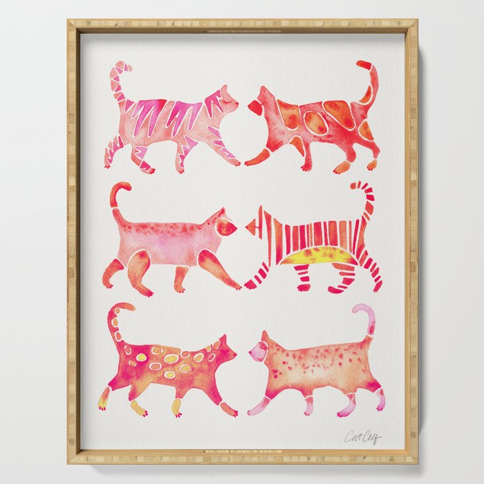 Cat Collection - Pink Palette Serving Tray Gallery Image 1