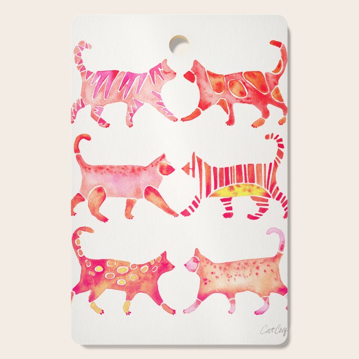 Cat Collection - Pink Palette Cutting Board Gallery Image 1