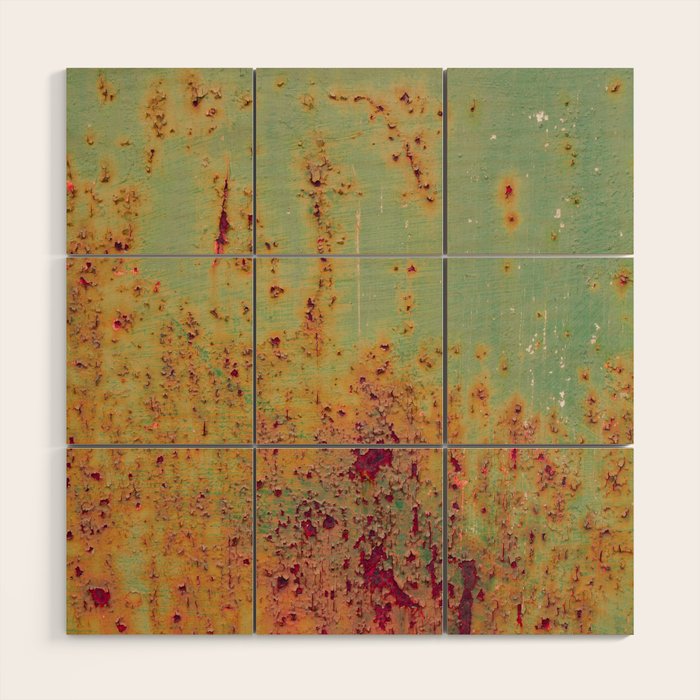 Pretty Green Abstract Texture II Wood Wall Art Gallery Image 1