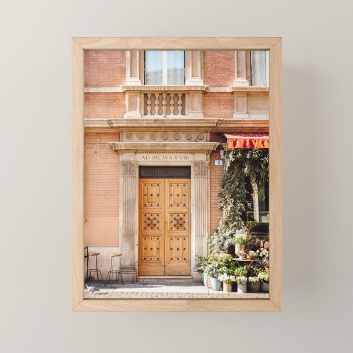 The wooden door | Travel photography Bologna Europe  Mini Art Print Gallery Image 1
