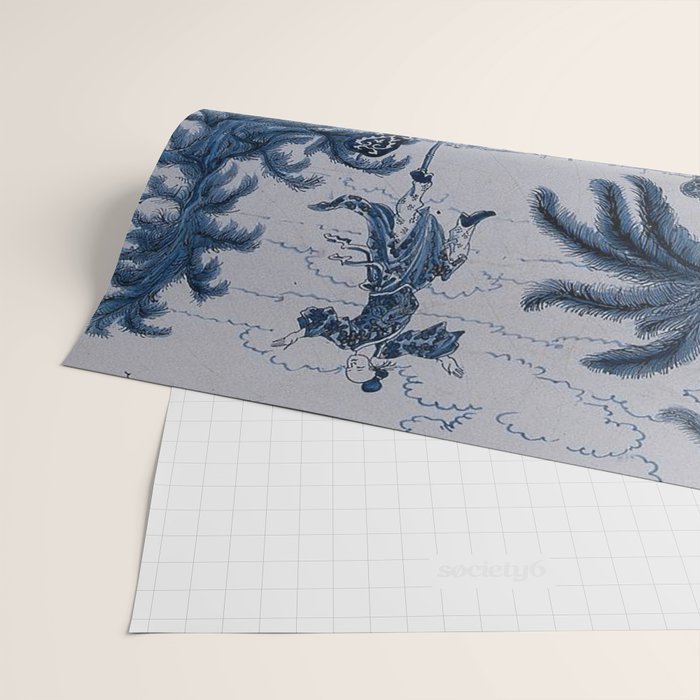 17th Century Delftware Chinoiserie Wrapping Paper Gallery Image 2