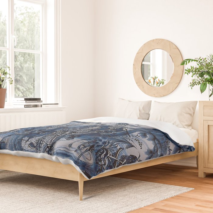 17th Century Delftware Chinoiserie Duvet Cover Gallery Image 2