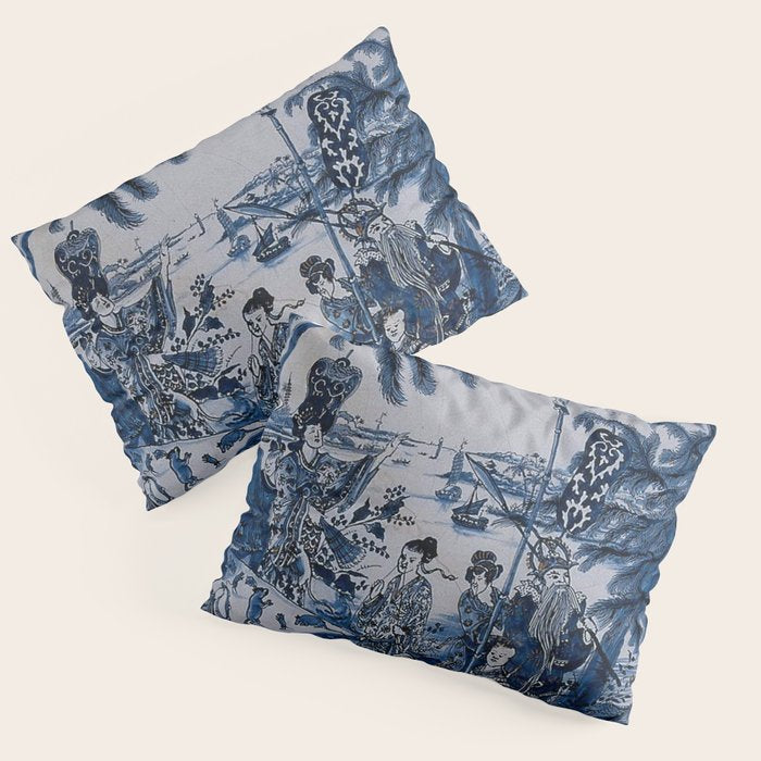 17th Century Delftware Chinoiserie Pillow Sham Gallery Image 3