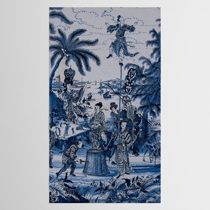 17th Century Delftware Chinoiserie Tablecloth Gallery Image 2
