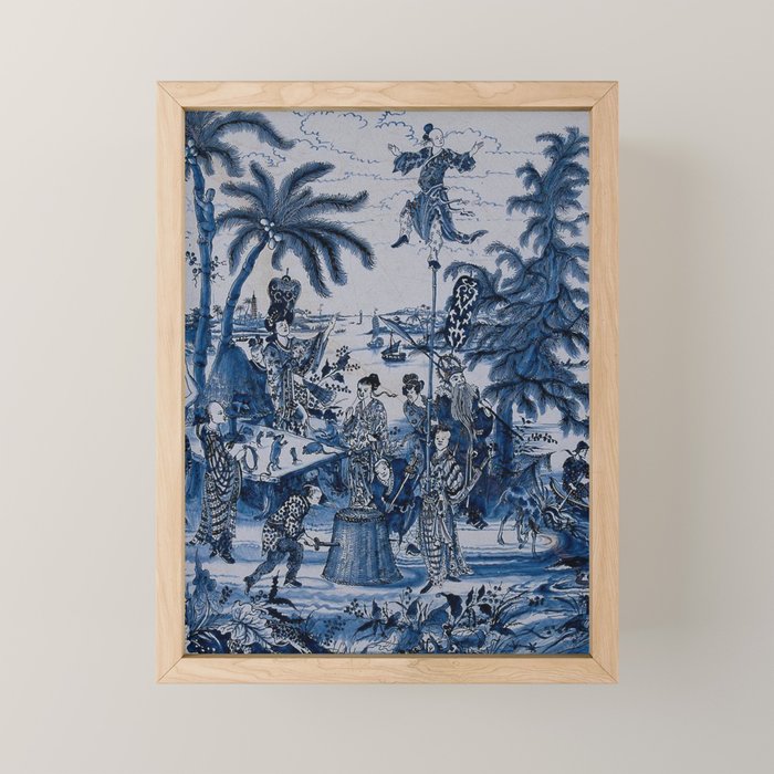 17th Century Delftware Chinoiserie Mini Art Print Gallery Image 1