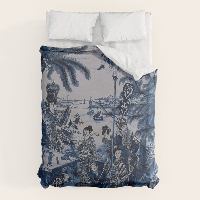 17th Century Delftware Chinoiserie Duvet Cover Gallery Image 6