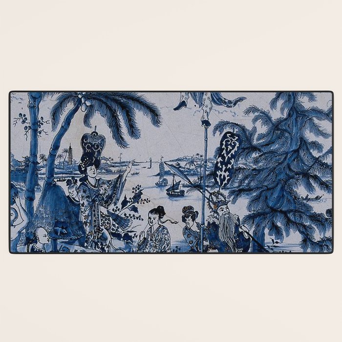 17th Century Delftware Chinoiserie Desk Mat Gallery Image 3