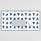 Hearts Watercolor Pattern Desk Mat Gallery Image 1