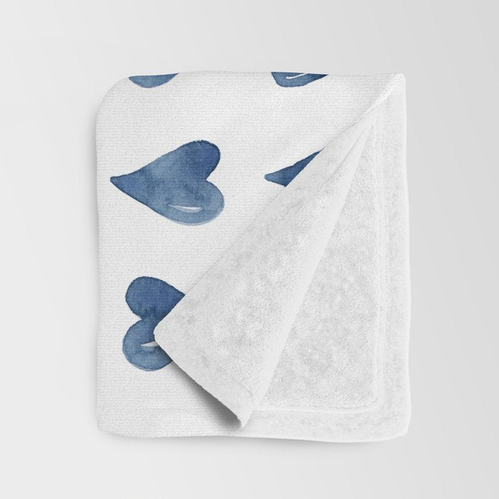 Hearts Watercolor Pattern Throw Blanket Gallery Image 3