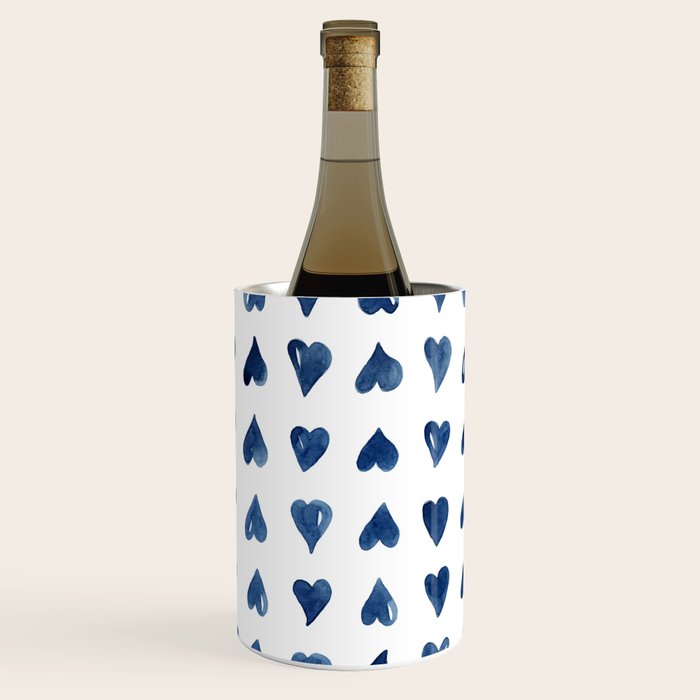 Hearts Watercolor Pattern Wine Chiller Gallery Image 1