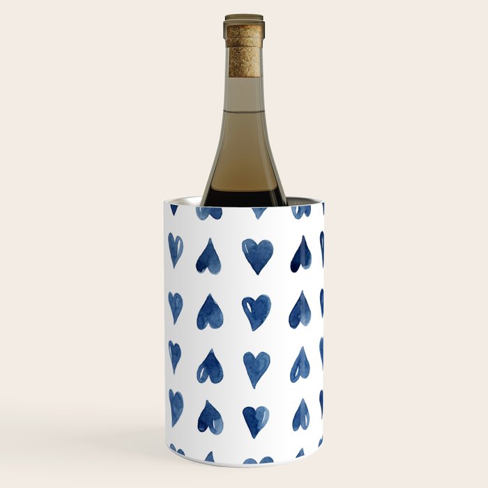 Hearts Watercolor Pattern Wine Chiller Gallery Image 2