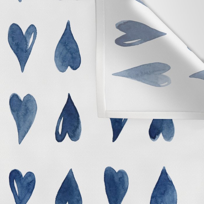 Hearts Watercolor Pattern Wall Tapestry Gallery Image 3
