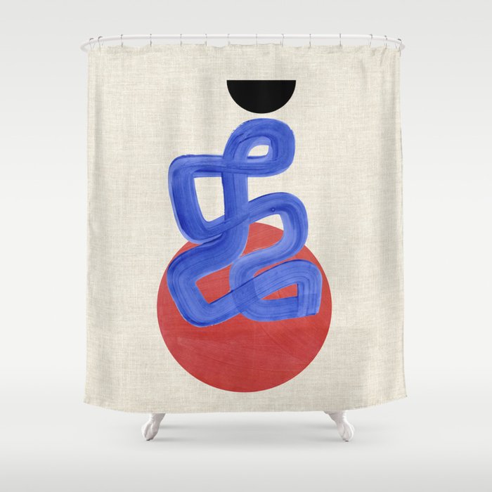 Blue Spiral Eclipse Shower Curtain Gallery Image 1
