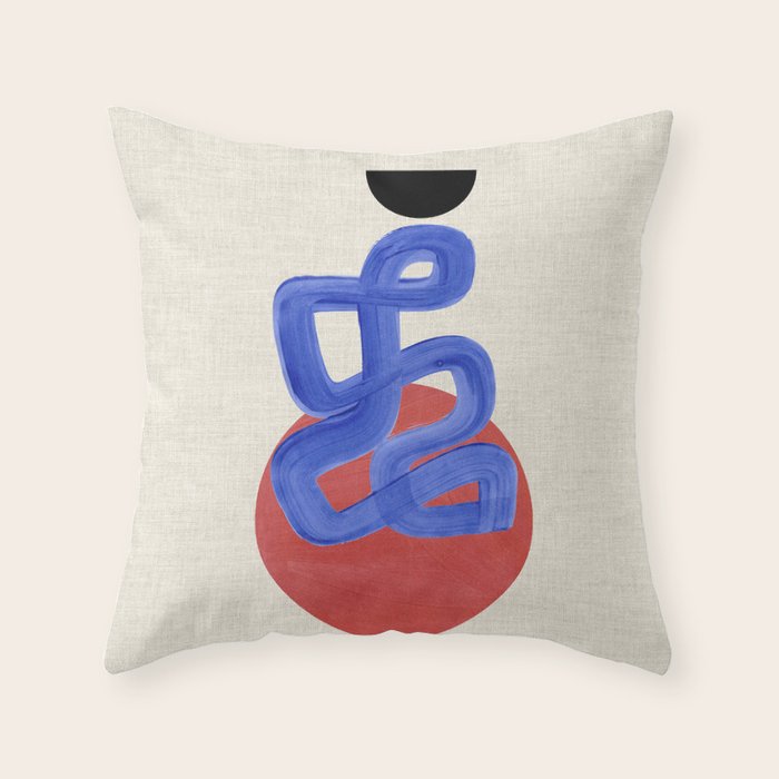 Blue Spiral Eclipse Throw Pillow Gallery Image 1
