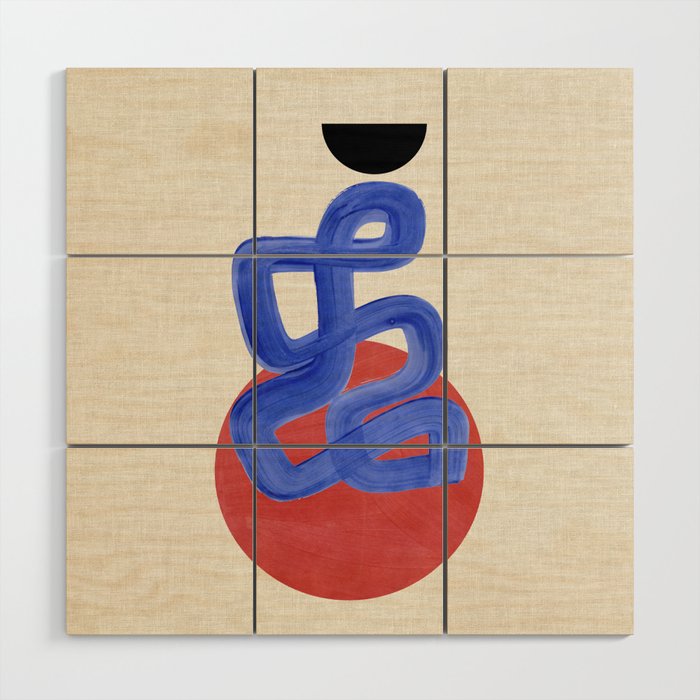 Blue Spiral Eclipse Wood Wall Art Gallery Image 1