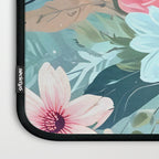Powder Blue Blossom, Floral Subdued Pastel Teal Botanical Winter, Flowers Bloom Plants Illustration, Vintage Bohemian Chic Garden Painting  Laptop Sleeve Gallery Image 3