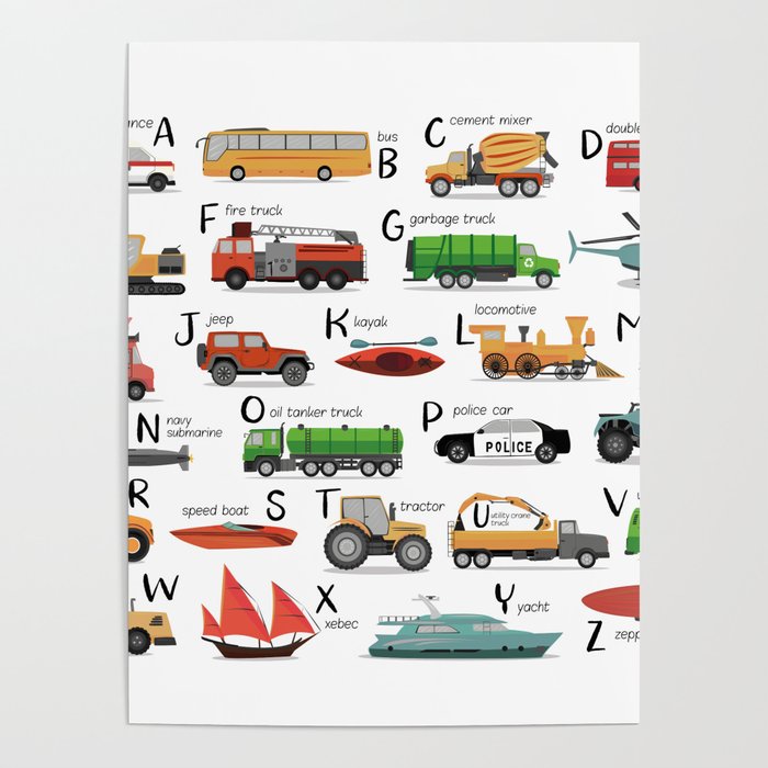 Transportation alphabet Poster Gallery Image 1