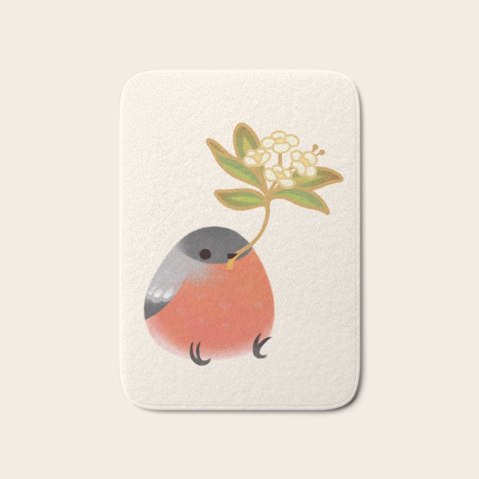 Eurasian bullfinch 2 Bath Mat Gallery Image 1