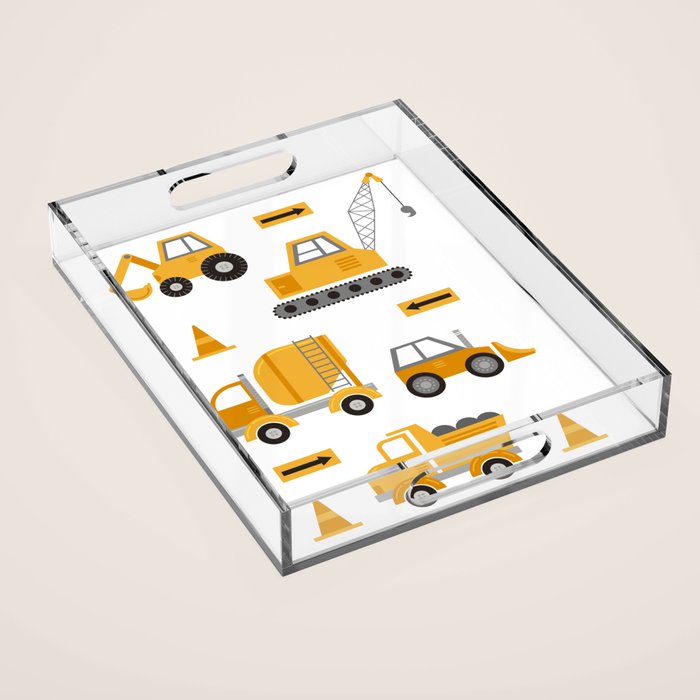 Construction Trucks Acrylic Tray Gallery Image 1