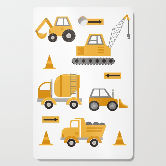 Construction Trucks Cutting Board Gallery Image 1